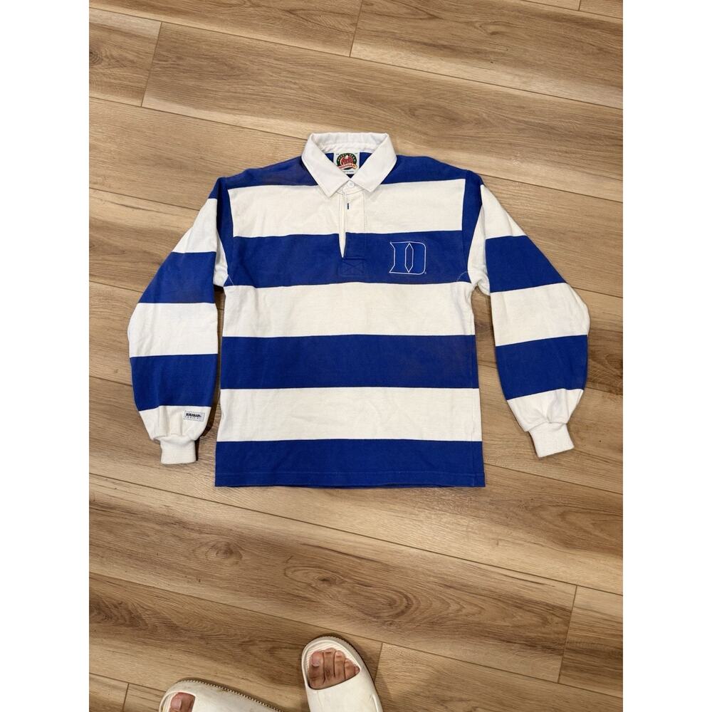 VTG BARBARIAN RUGBY WEAR DUKE BLUE DEVILS PEP BAND L/S RUGBY SHIRT SZ XS
